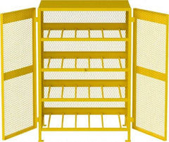 Jamco - 4 Shelf Gas Cylinder Storage Cabinet - Steel, 49" Wide x 38" Deep x 70" High, Safety Yellow - Americas Industrial Supply