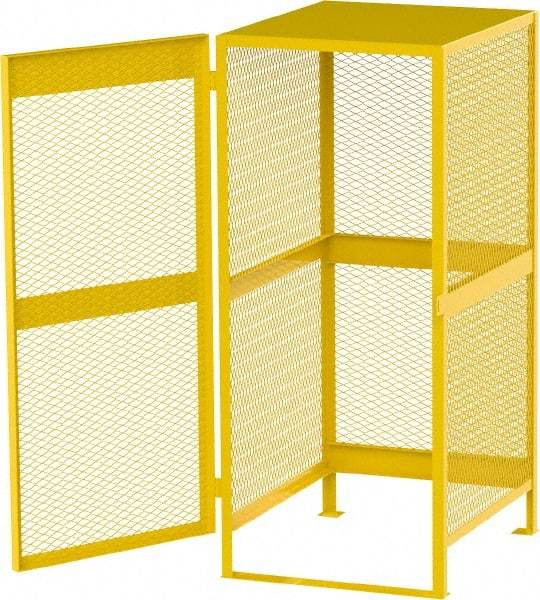 Jamco - Gas Cylinder Storage Cabinet - Steel, 33" Wide x 38" Deep x 70" High, Safety Yellow - Americas Industrial Supply