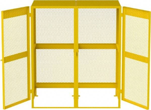 Jamco - Gas Cylinder Storage Cabinet - Steel, 60" Wide x 38" Deep x 70" High, Safety Yellow - Americas Industrial Supply