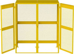 Jamco - Gas Cylinder Storage Cabinet - Steel, 60" Wide x 38" Deep x 70" High, Safety Yellow - Americas Industrial Supply