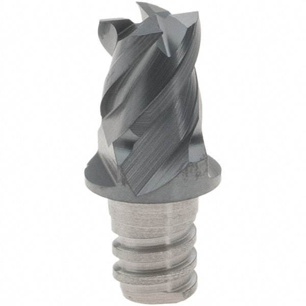 Iscar - MM EC Grade IC908 Carbide End Milling Tip Insert - TiAlN Finish, 4 Flutes, 6mm Cutting Diam, 5mm Depth of Cut, 10mm Extension, 45° Helix - Americas Industrial Supply
