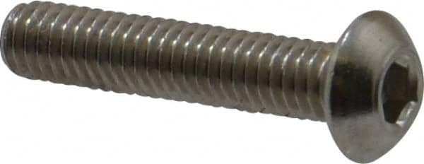 Value Collection - M4x0.70 Metric Coarse Hex Socket Drive, Button Screw - Grade 18-8 & Austenitic A2 Stainless Steel, Uncoated, Fully Threaded, 20mm Length Under Head - Americas Industrial Supply