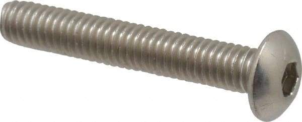 Value Collection - M4x0.70 Metric Coarse Hex Socket Drive, Button Screw - Grade 18-8 & Austenitic A2 Stainless Steel, Uncoated, Partially Threaded, 25mm Length Under Head - Americas Industrial Supply