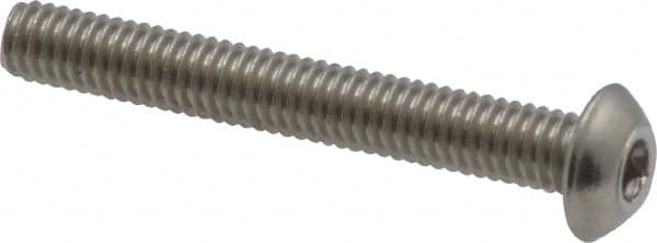 Value Collection - M4x0.70 Metric Coarse Hex Socket Drive, Button Screw - Grade 18-8 & Austenitic A2 Stainless Steel, Uncoated, Partially Threaded, 30mm Length Under Head - Americas Industrial Supply