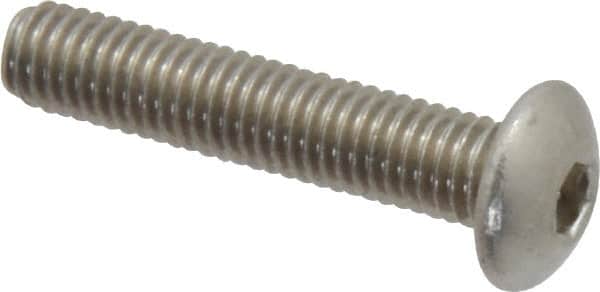 Value Collection - M5x0.80 Metric Coarse Hex Socket Drive, Button Screw - Grade 18-8 & Austenitic A2 Stainless Steel, Uncoated, Partially Threaded, 25mm Length Under Head - Americas Industrial Supply