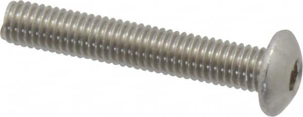 Value Collection - M5x0.80 Metric Coarse Hex Socket Drive, Button Screw - Grade 18-8 & Austenitic A2 Stainless Steel, Uncoated, Partially Threaded, 30mm Length Under Head - Americas Industrial Supply