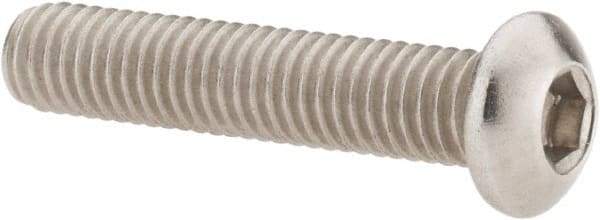 Value Collection - M6x1.00 Metric Coarse Hex Socket Drive, Button Screw - Grade 18-8 & Austenitic A2 Stainless Steel, Uncoated, Partially Threaded, 30mm Length Under Head - Americas Industrial Supply