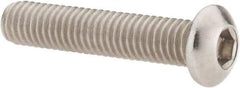 Value Collection - M6x1.00 Metric Coarse Hex Socket Drive, Button Screw - Grade 18-8 & Austenitic A2 Stainless Steel, Uncoated, Partially Threaded, 30mm Length Under Head - Americas Industrial Supply