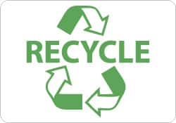NMC - "Recycle", 10" Long x 14" Wide, Pressure-Sensitive Vinyl Safety Sign - Rectangle, 0.004" Thick, Use for Restroom, Janitorial & Housekeeping - Americas Industrial Supply
