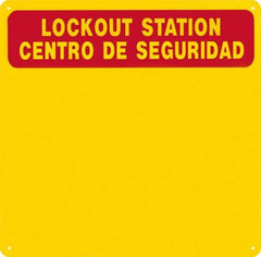 NMC - 1 Piece, Empty Plexiglass Backboard - 14 Inch Wide x 14 Inch High, Yellow and Yellow on Red - Americas Industrial Supply