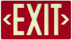 NMC - Exit, Plastic Exit Sign - 15-7/8" Wide x 8-5/8" High, Glow-in-the-Dark - Americas Industrial Supply