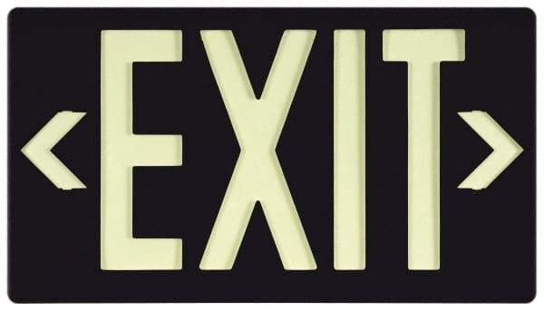 NMC - Exit, Plastic Exit Sign - 15-7/8" Wide x 8-5/8" High, Glow-in-the-Dark - Americas Industrial Supply