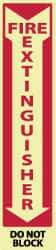 NMC - Fire Extinguisher - Do Not Block, Pressure Sensitive Vinyl Fire Sign - 4" Wide x 18" High, Glow-in-the-Dark - Americas Industrial Supply