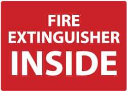 NMC - Fire Extinguisher Inside, Plastic Fire Sign - 14" Wide x 10" High - Americas Industrial Supply