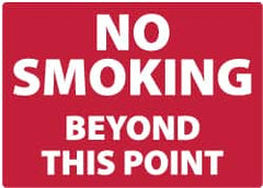 NMC - "No Smoking Beyond This Point", 10" Long x 14" Wide, Aluminum Safety Sign - Rectangle, 0.04" Thick, Use for Smoking Regulations - Americas Industrial Supply