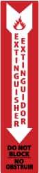 NMC - Extinguisher, Pressure Sensitive Vinyl Fire Sign - 4" Wide x 18" High, English/Spanish - Americas Industrial Supply