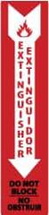 NMC - Extinguisher, Pressure Sensitive Vinyl Fire Sign - 4" Wide x 18" High, English/Spanish - Americas Industrial Supply