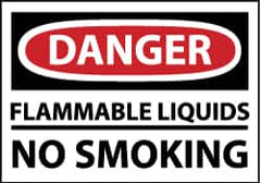 NMC - "Danger - Flammable Liquids - No Smoking", 10" Long x 14" Wide, Rigid Plastic Safety Sign - Rectangle, 0.05" Thick, Use for Accident Prevention - Americas Industrial Supply