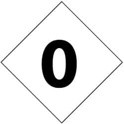 NMC - Hazardous Materials Label - Legend: Number 0, English, Black & White, 3-3/4" Long x 3-3/4" High, Sign Muscle Finish - Americas Industrial Supply