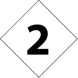 NMC - Hazardous Materials Label - Legend: Number, English, Black & White, 3-3/4" Long x 3-3/4" High, Sign Muscle Finish - Americas Industrial Supply