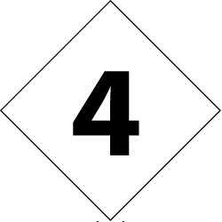 NMC - Hazardous Materials Label - Legend: Number, English, Black & White, 3-3/4" Long x 3-3/4" High, Sign Muscle Finish - Americas Industrial Supply