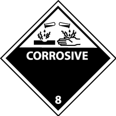 NMC - Corrosive DOT Shipping Label - 4" High x 4" Wide - Americas Industrial Supply