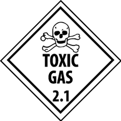 NMC - Toxic Gas DOT Shipping Label - 4" High x 4" Wide - Americas Industrial Supply