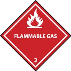 NMC - Flammable Gas DOT Shipping Label - 4" High x 4" Wide - Americas Industrial Supply