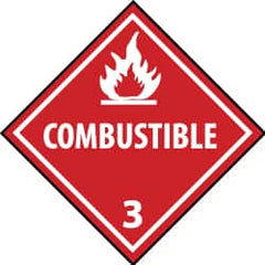 NMC - Combustible DOT Shipping Label - 4" High x 4" Wide - Americas Industrial Supply