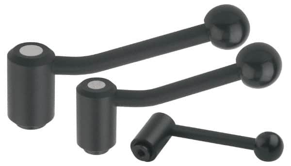 KIPP - M20 x 2.5, 1.61" Hub Diam, Steel Heavy Duty Adjustable Tension Lever with Internal Thread - 5.06" OAL, 3.52" High, 1.06" Hole Depth - Americas Industrial Supply