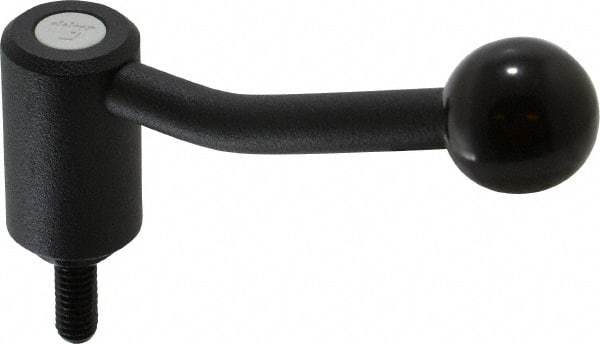 KIPP - 5/16-18, 0.94" Hub Diam, Steel Threaded Stud Adjustable Tension Lever with 20° Handle - 0.78" Stud Length, 3.46" OAL, 2.3" High - Americas Industrial Supply