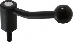 KIPP - 5/16-18, 0.94" Hub Diam, Steel Threaded Stud Adjustable Tension Lever with 20° Handle - 0.78" Stud Length, 3.46" OAL, 2.3" High - Americas Industrial Supply