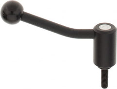 KIPP - 5/16-18, 0.94" Hub Diam, Steel Threaded Stud Adjustable Tension Lever with 20° Handle - 0.98" Stud Length, 3.46" OAL, 2.3" High - Americas Industrial Supply