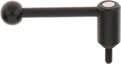 KIPP - 5/16-18, 0.94" Hub Diam, Steel Threaded Stud Adjustable Tension Lever with 0° Handle - 0.78" Stud Length, 3.62" OAL, 1.46" High - Americas Industrial Supply