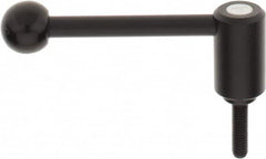 KIPP - 5/16-18, 0.94" Hub Diam, Steel Threaded Stud Adjustable Tension Lever with 0° Handle - 1.18" Stud Length, 3.62" OAL, 1.46" High - Americas Industrial Supply