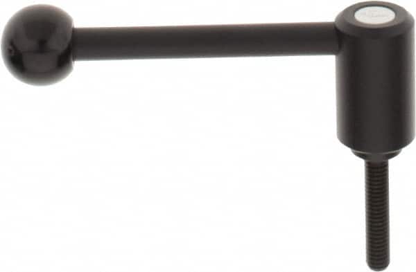 KIPP - 5/16-18, 0.94" Hub Diam, Steel Threaded Stud Adjustable Tension Lever with 0° Handle - 1.57" Stud Length, 3.62" OAL, 1.46" High - Americas Industrial Supply