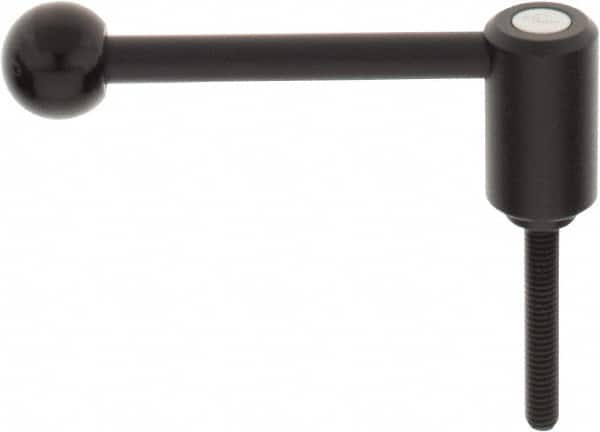 KIPP - 5/16-18, 0.94" Hub Diam, Steel Threaded Stud Adjustable Tension Lever with 0° Handle - 1.97" Stud Length, 3.62" OAL, 1.46" High - Americas Industrial Supply
