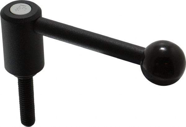 KIPP - 3/8-16, 0.94" Hub Diam, Steel Threaded Stud Adjustable Tension Lever with 0° Handle - 1.57" Stud Length, 3.62" OAL, 1.46" High - Americas Industrial Supply