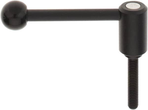KIPP - 3/8-16, 0.94" Hub Diam, Steel Threaded Stud Adjustable Tension Lever with 0° Handle - 1.97" Stud Length, 3.62" OAL, 1.46" High - Americas Industrial Supply