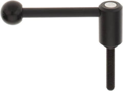 KIPP - 3/8-16, 0.94" Hub Diam, Steel Threaded Stud Adjustable Tension Lever with 0° Handle - 1.97" Stud Length, 3.62" OAL, 1.46" High - Americas Industrial Supply