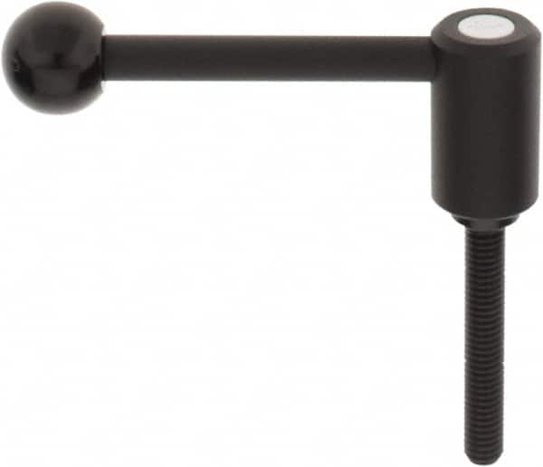KIPP - 3/8-16, 0.94" Hub Diam, Steel Threaded Stud Adjustable Tension Lever with 0° Handle - 2.36" Stud Length, 3.62" OAL, 1.46" High - Americas Industrial Supply