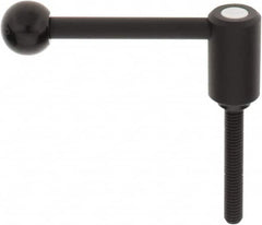 KIPP - 3/8-16, 0.94" Hub Diam, Steel Threaded Stud Adjustable Tension Lever with 0° Handle - 2.36" Stud Length, 3.62" OAL, 1.46" High - Americas Industrial Supply