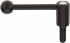 KIPP - 1/2-13, 0.94" Hub Diam, Steel Threaded Stud Adjustable Tension Lever with 0° Handle - 1.18" Stud Length, 3.62" OAL, 1.46" High - Americas Industrial Supply