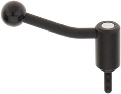 KIPP - M8 x 1.25, 0.94" Hub Diam, Steel Threaded Stud Adjustable Tension Lever with 20° Handle - 0.98" Stud Length, 3.46" OAL, 2.3" High - Americas Industrial Supply