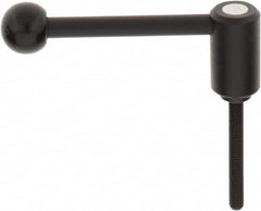 KIPP - M8 x 1.25, 0.94" Hub Diam, Steel Threaded Stud Adjustable Tension Lever with 0° Handle - 2.36" Stud Length, 3.62" OAL, 1.46" High - Americas Industrial Supply
