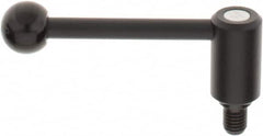 KIPP - M12 x 1.75, 0.94" Hub Diam, Steel Threaded Stud Adjustable Tension Lever with 0° Handle - 0.59" Stud Length, 3.62" OAL, 1.46" High - Americas Industrial Supply