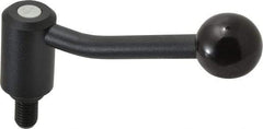 KIPP - 1/2-13, 1.1" Hub Diam, Steel Threaded Stud Adjustable Tension Lever with 20° Handle - 0.78" Stud Length, 4.17" OAL, 2.7" High - Americas Industrial Supply