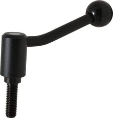 KIPP - 1/2-13, 1.1" Hub Diam, Steel Threaded Stud Adjustable Tension Lever with 20° Handle - 1.57" Stud Length, 4.17" OAL, 2.7" High - Americas Industrial Supply