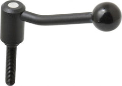 KIPP - 1/2-13, 1.1" Hub Diam, Steel Threaded Stud Adjustable Tension Lever with 20° Handle - 2.36" Stud Length, 4.17" OAL, 2.7" High - Americas Industrial Supply
