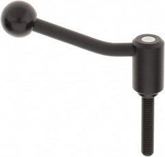 KIPP - M12 x 1.75, 1.1" Hub Diam, Steel Threaded Stud Adjustable Tension Lever with 20° Handle - 2.36" Stud Length, 4.17" OAL, 2.7" High - Americas Industrial Supply